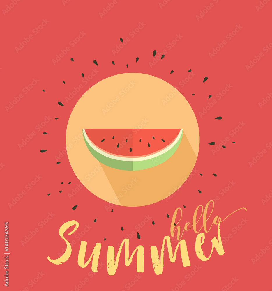 Obraz premium Hello summer card with melon