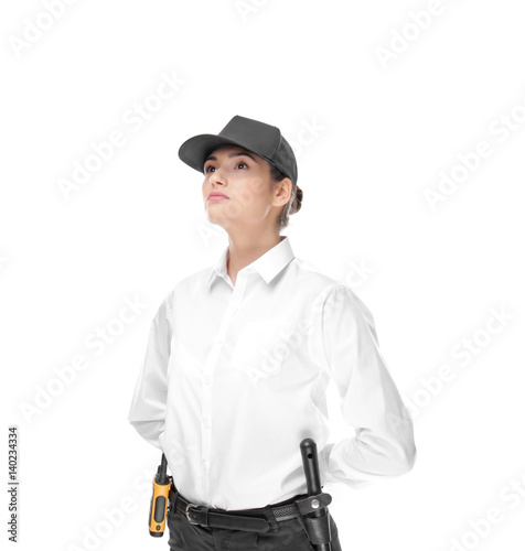 Female security guard on wh...