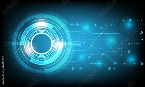 Blue vector abstract background shows the innovation of technology and technological concepts.