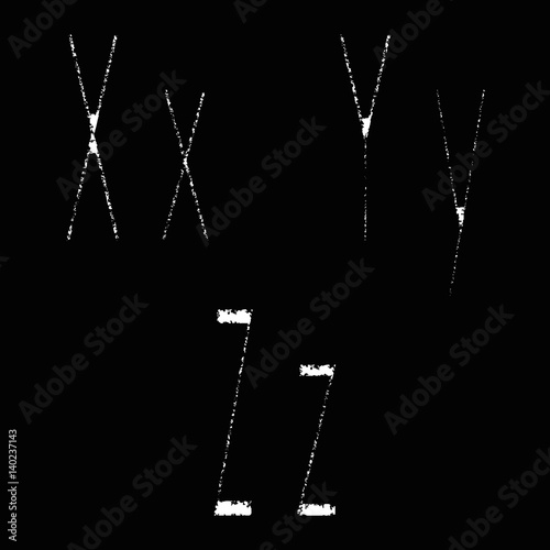 Letters X, Y, Z on a black background