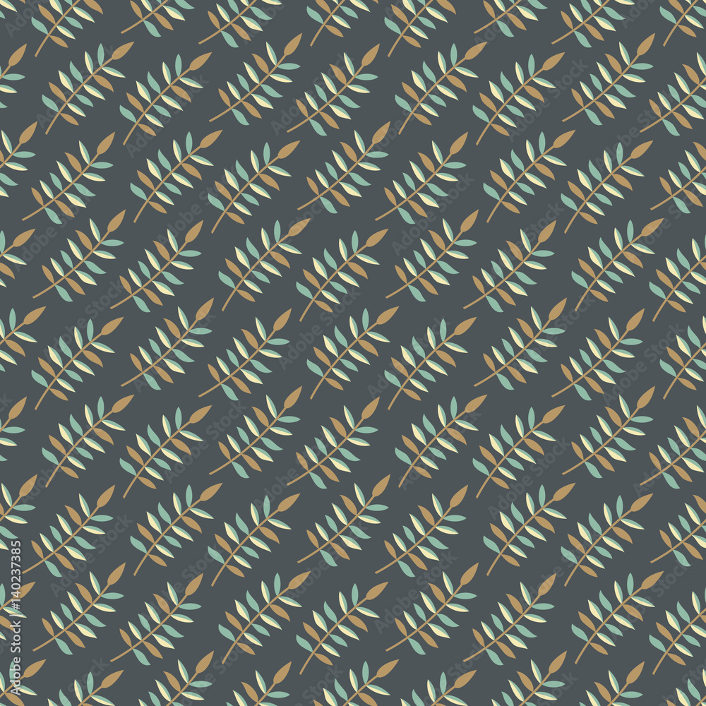 Abstract diagonal seamless pattern with leaves Abstract diagonal seamless pattern with leaves