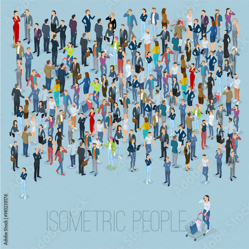 People crowd. Vector template 