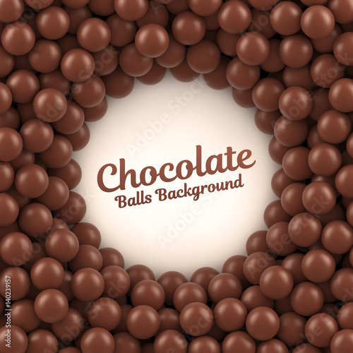 Chocolate balls background with place for your content