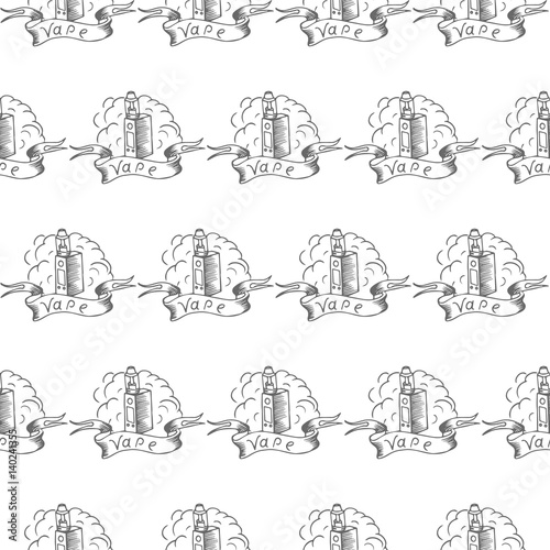vape doodle seamless vector pattern