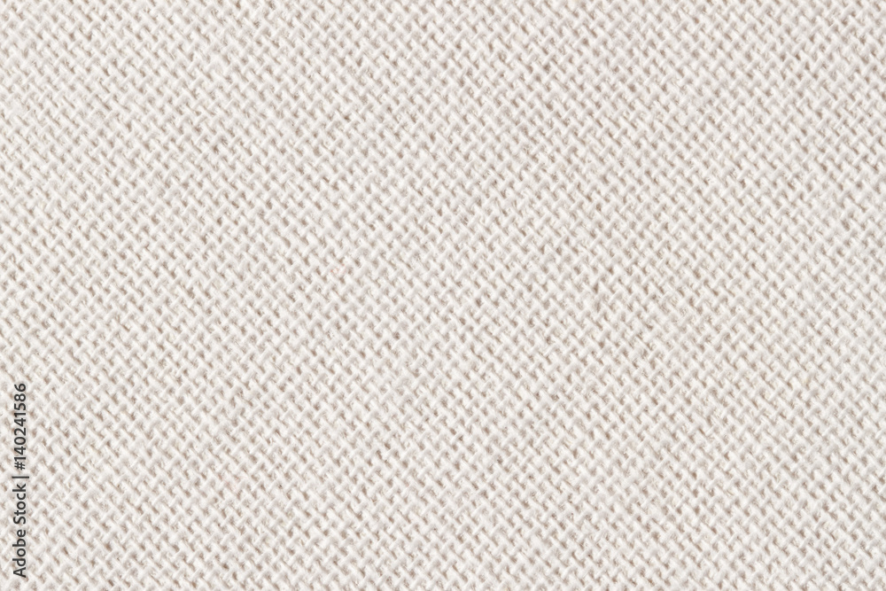 Sackcloth, canvas, fabric, jute, texture pattern for background. Cream soft  color. Large diagonal Stock Photo