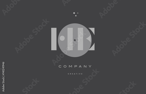 he h e  grey modern alphabet company letter logo icon