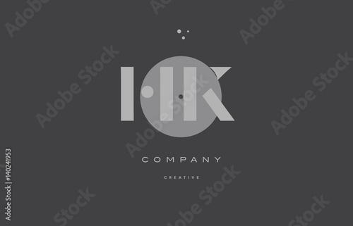hk h k  grey modern alphabet company letter logo icon