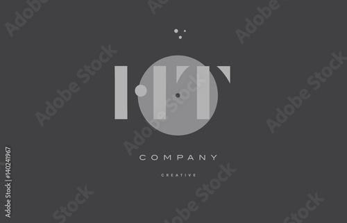 ht h t grey modern alphabet company letter logo icon