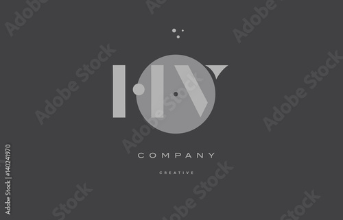 hv h v grey modern alphabet company letter logo icon