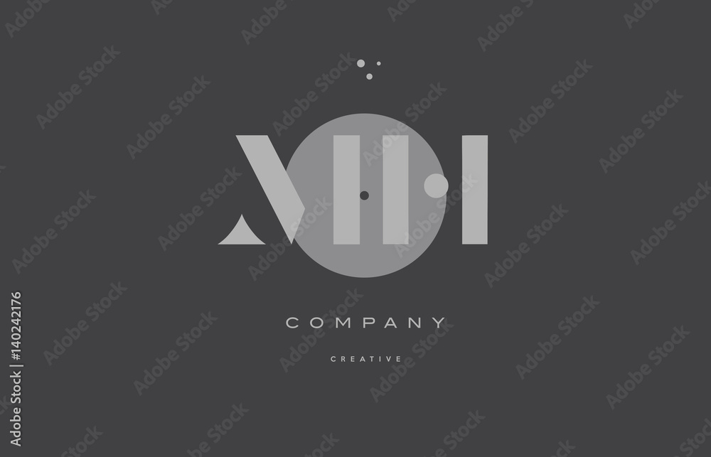 mh m h  grey modern alphabet company letter logo icon