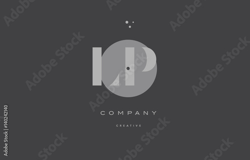 lp l p  grey modern alphabet company letter logo icon