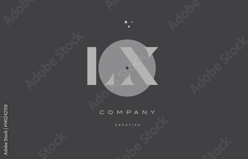 lx l x  grey modern alphabet company letter logo icon