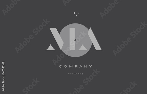 ma m a  grey modern alphabet company letter logo icon