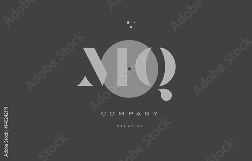 mq m q  grey modern alphabet company letter logo icon