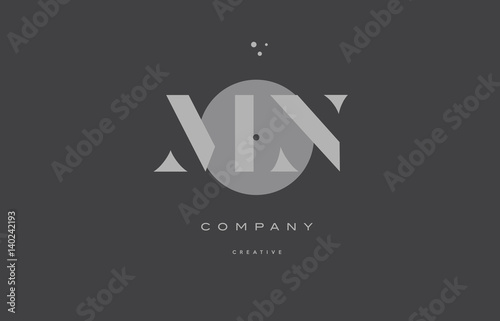 mn m n  grey modern alphabet company letter logo icon