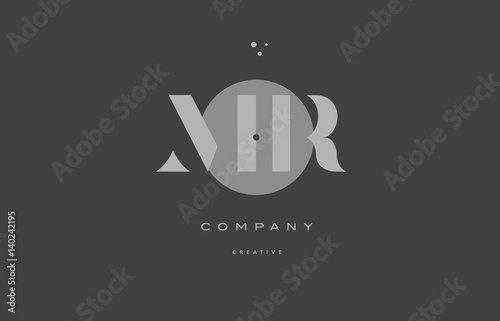 mr m r  grey modern alphabet company letter logo icon
