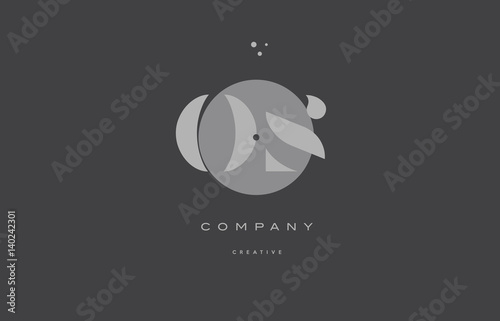 os o s grey modern alphabet company letter logo icon