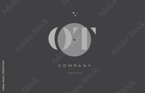 ot o t  grey modern alphabet company letter logo icon photo