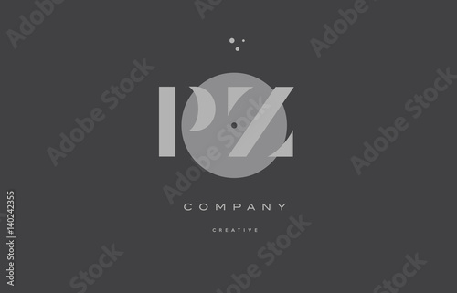 pz p z  grey modern alphabet company letter logo icon photo