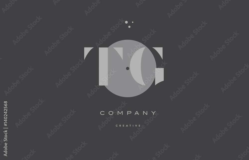 Obraz premium tg t g grey modern alphabet company letter logo icon