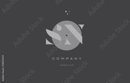 sn s n  grey modern alphabet company letter logo icon