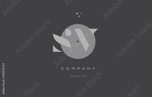 sv s v  grey modern alphabet company letter logo icon