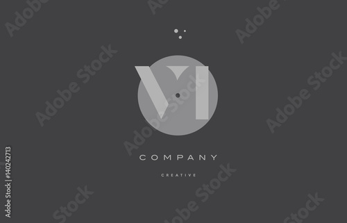 vi v i grey modern alphabet company letter logo icon