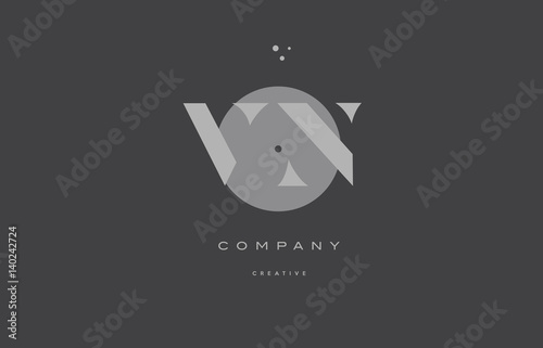 vn v n grey modern alphabet company letter logo icon