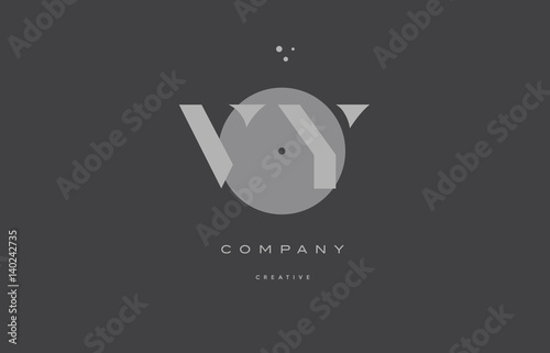vy v y grey modern alphabet company letter logo icon
