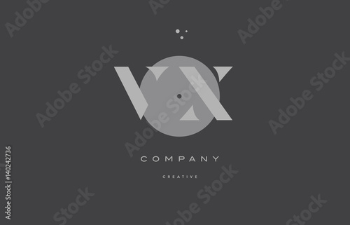 vx v x grey modern alphabet company letter logo icon