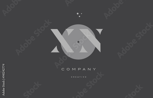 xn x n grey modern alphabet company letter logo icon