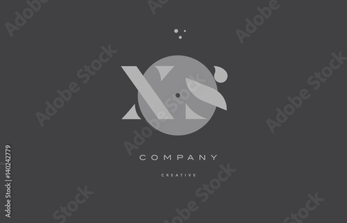 xs x s grey modern alphabet company letter logo icon