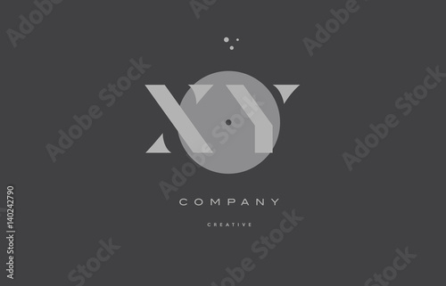 xy x y grey modern alphabet company letter logo icon