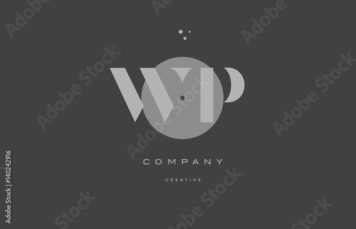 wp w p  grey modern alphabet company letter logo icon