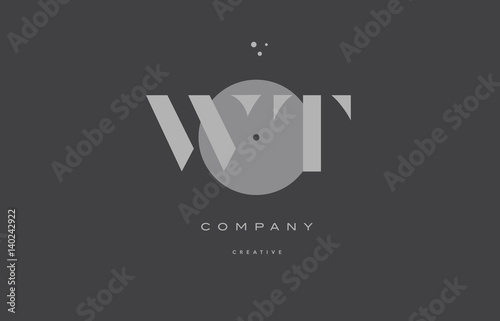 wt w t grey modern alphabet company letter logo icon