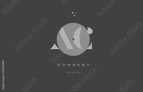 ac a c  grey modern alphabet company letter logo icon
