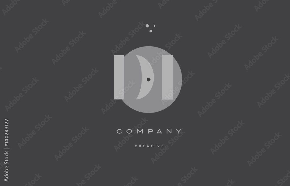 Obraz premium di d i grey modern alphabet company letter logo icon