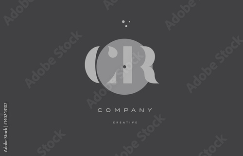 cr c r  grey modern alphabet company letter logo icon