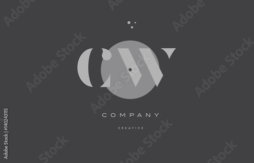 cw c w  grey modern alphabet company letter logo icon