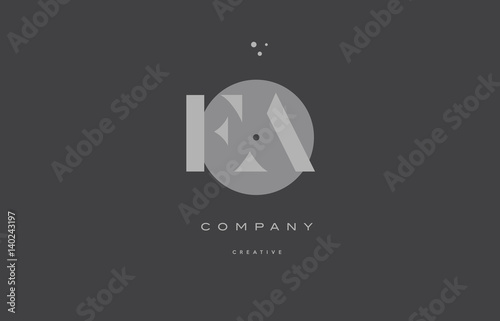 fa f a grey modern alphabet company letter logo icon
