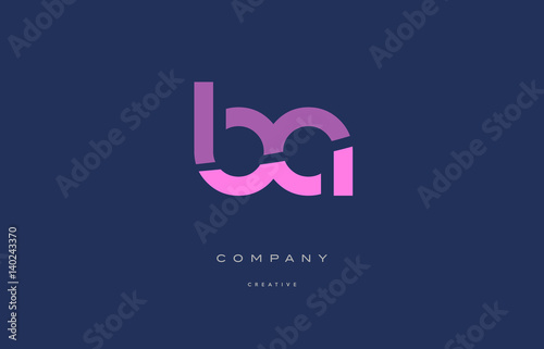 ba b a  pink blue alphabet letter logo icon