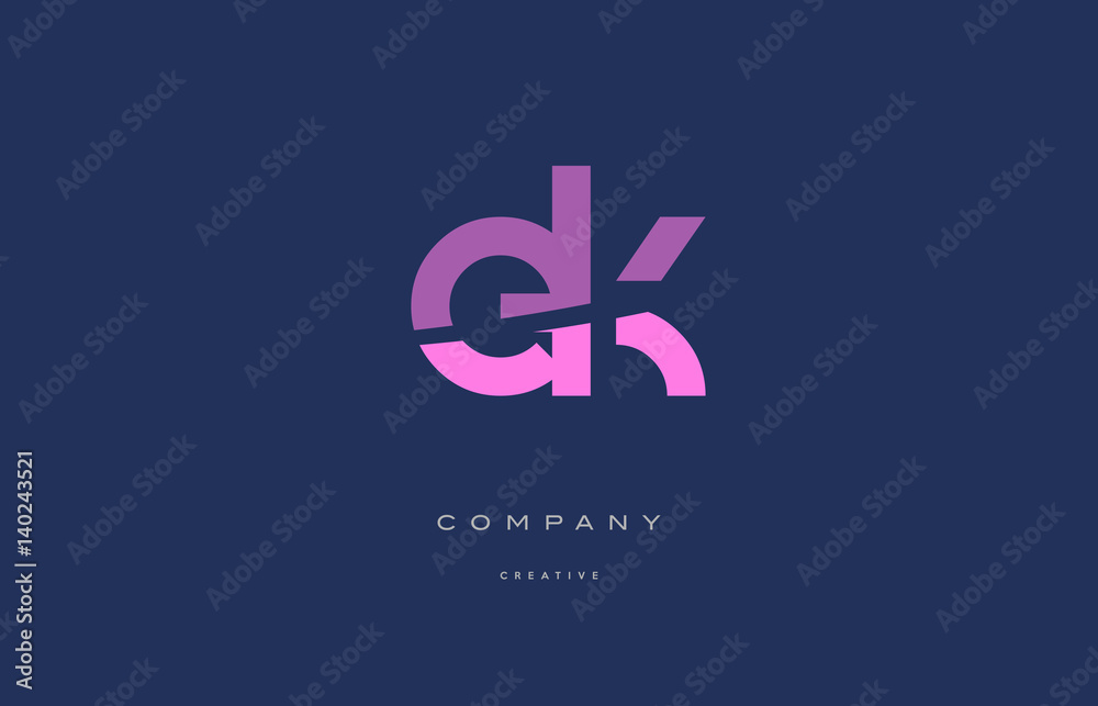ek e k pink blue alphabet letter logo icon ek e k pink blue alphabet letter logo icon