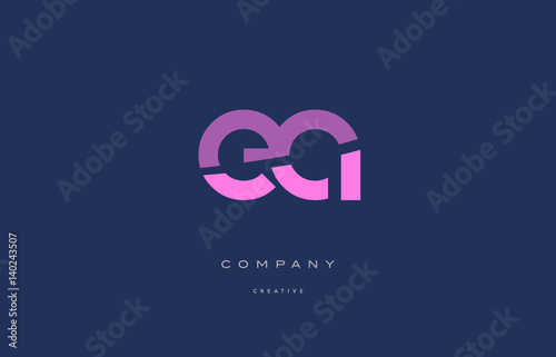 ea e a  pink blue alphabet letter logo icon