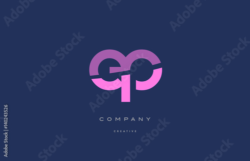 ep e p  pink blue alphabet letter logo icon