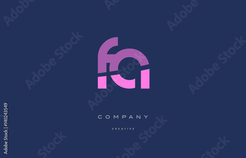 fa f a  pink blue alphabet letter logo icon photo
