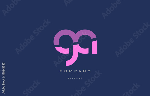 ga g a  pink blue alphabet letter logo icon