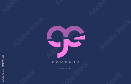 ge g e  pink blue alphabet letter logo icon photo