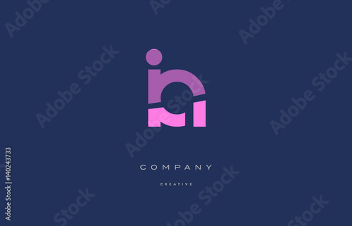Fényképezés ia i a  pink blue alphabet letter logo icon
