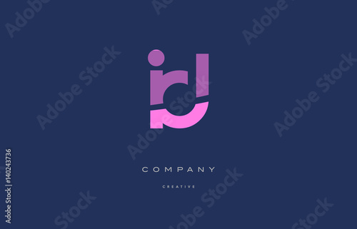 id i d  pink blue alphabet letter logo icon