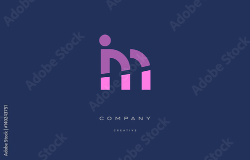 Fotografi im i m  pink blue alphabet letter logo icon